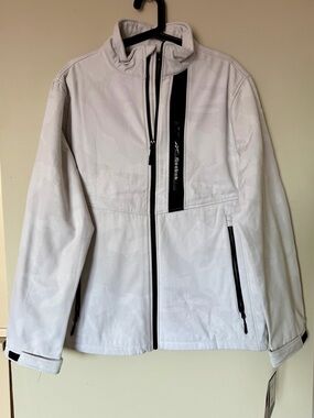 Reebok White Lightweight Softshell Jacket with Black Trim